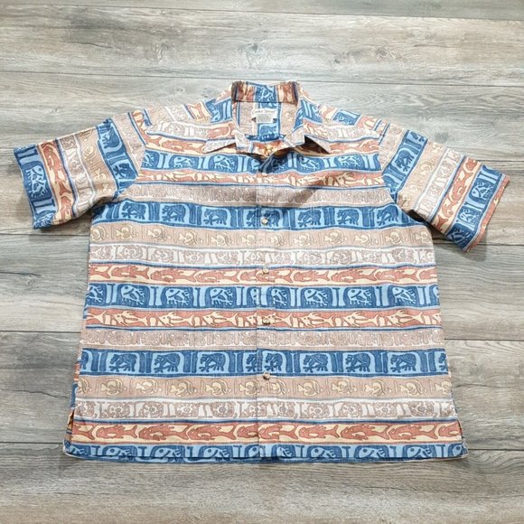 Cooke Street Other - Cooke Street Mens XL Short Sleeve Shirt Hawaiian Nautical Reverse Print Casual